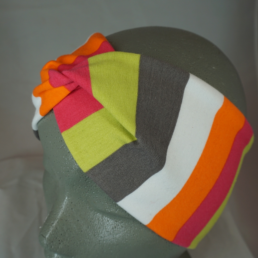 knotenstirnband-french-terry--baumwolle-pepafarina-oliv-orange-gelbe-blockstreifen