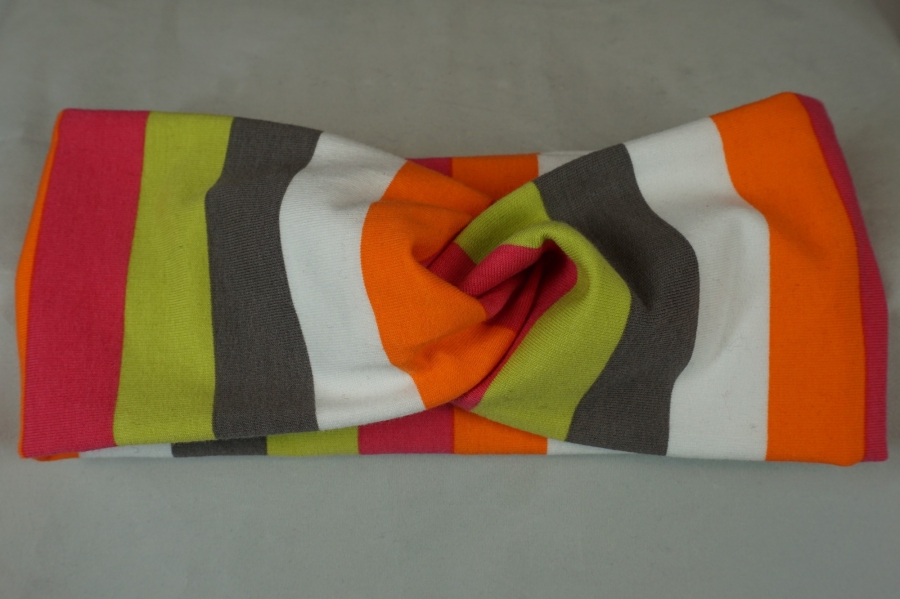 knotenstirnband-french-terry--baumwolle-pepafarina-oliv-orange-gelbe-blockstreifen